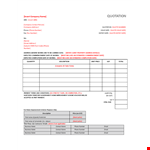 Company Quotation example document template