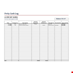 Efficient Petty Cash Log for Accurate Record-Keeping example document template