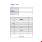 Effective Meeting Agenda Template - Streamline Meeting Details example document template