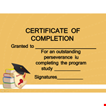 Certificate Of Program Completion Template example document template