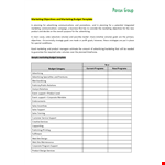 Company Marketing Budget Template example document template