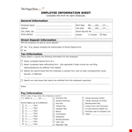 Employee Information Sheet Template example document template