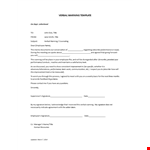 Verbal Warning Template example document template