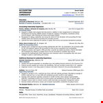 Sample Accounting Internship Resume example document template