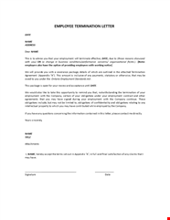 Employee Termination Letter Format