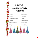 Holiday Party Agenda example document template