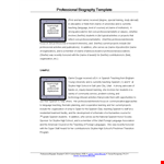 Professional Biography Template example document template