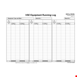 Printable Vse Equipment Running Log & Totals example document template