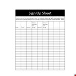 Easy Sign-Up Sheet Template - Streamline Your Sign-Ups example document template 