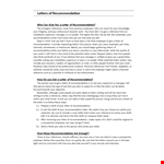 Character Letter Of Recommendation (LOR) example document template