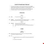 Corporate Bylaws and Constitution for Associations - Directors Shall Follow example document template 