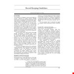 Record Keeping example document template