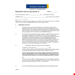 Independent Contractor Agreement | Contractor Services - Ryerson example document template 