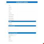 Workshop Ahenda Template example document template 