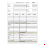 Personal Financial Statement Template example document template 