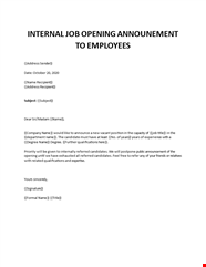 Internal Job Posting Template Word