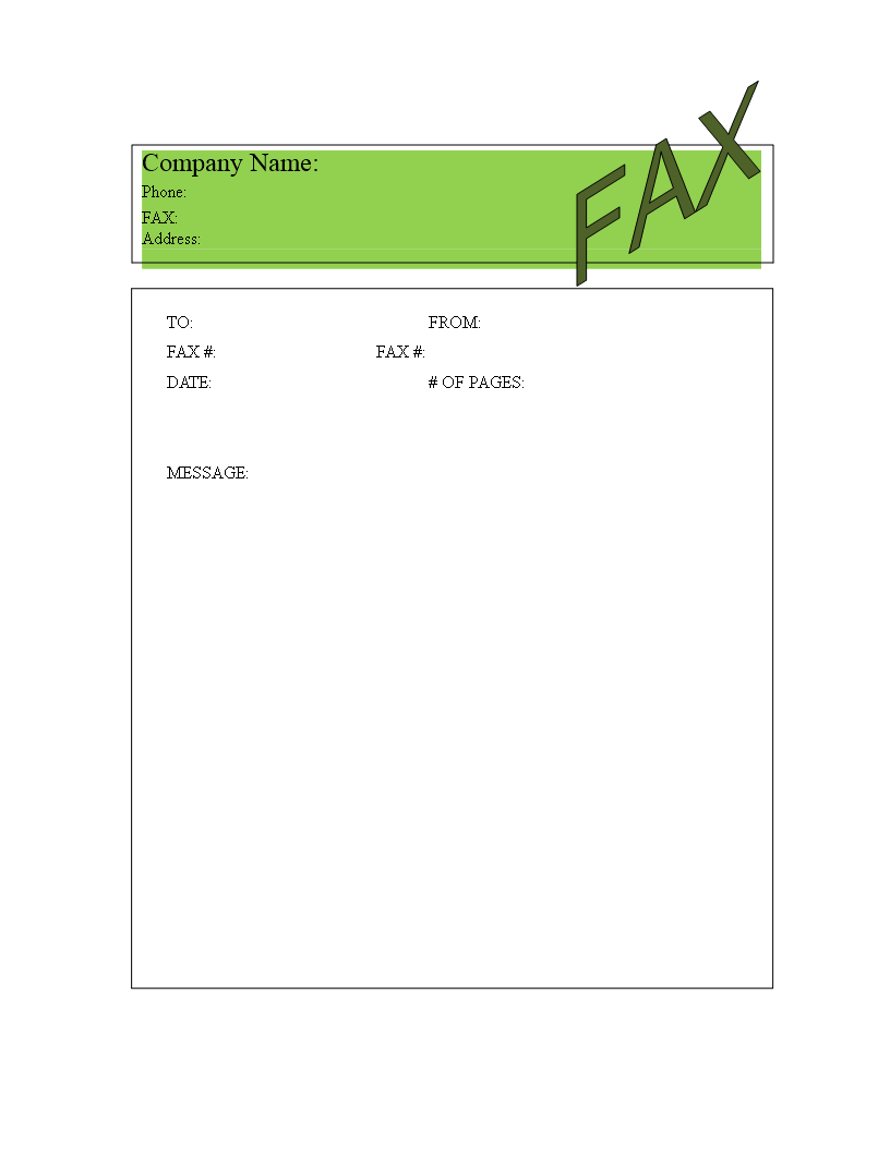 Printable Fax Cover Sheet Template