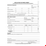 Free Blank Job Application Form example document template