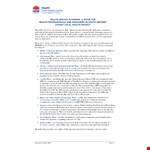 Health Service Plan example document template 