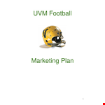 Sports Event Marketing Plan for Vermont Football example document template