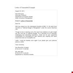 Business Letter of Transmittal Template - Streamline Your Department's Communication in Bangladesh example document template