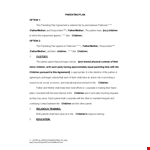 Create a Comprehensive Parenting Plan with Our Template - Child Custody Made Easy! example document template