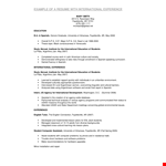 International Experience for Students | Fayetteville | Spanish example document template