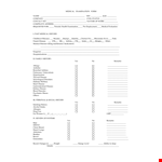 Medical Examination Form example document template