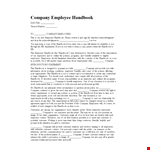 Company Employee Handbook Template - Simplify Employment Policies for Your Employees example document template 