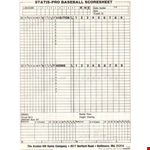 Pro Baseball Score Sheet example document template