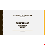 Certificate Of Completion Template for Employee example document template