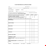 Staff Performance Appraisal Form example document template