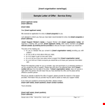 Service Offer Letter example document template