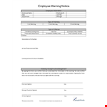 Employee Warning Notice - Document Template for Managers | Get Employee Signature example document template