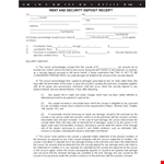 Rent Deposit example document template