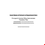 Transition Plan Template for Schools: Streamline Notes and Community Involvement example document template