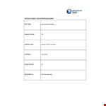 Social Media Executive Job Description example document template