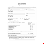 Receptionist Job Application Format example document template