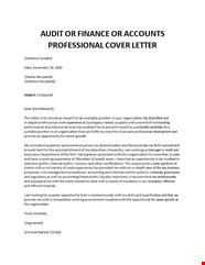 Internal Audit Cover Letter