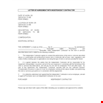 Contractor Offer Letter - Agreement for Independent Contractor Services example document template