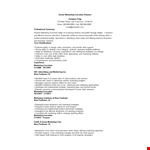 Senior Marketing Executive Resume example document template 