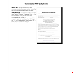 Complete Return-to-Work Form for Employees with Restrictions example document template