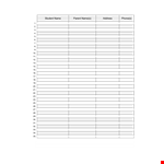 Student Class Roster Template - Efficiently Manage Student Information and Contacts example document template