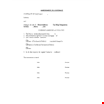 Contract Amendment for Purchaser and Seller - Make Changes to Your Contract example document template 