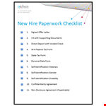 Essential New Hire Checklist - Simplify Onboarding example document template