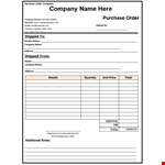 Create a Company Purchase Order - Simple and Fast example document template 