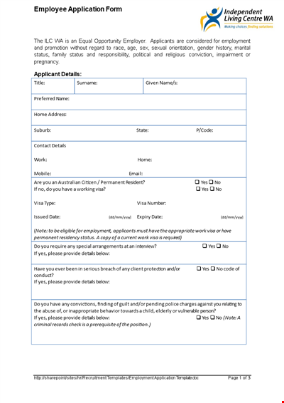 Employment Application Template - Simplify Your Hiring Process