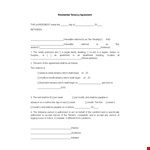 Rental Application Template - Notice for Landlord & Tenant, Premises Agreement example document template 