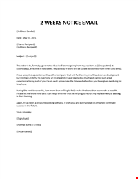 Resignation letter advance notice