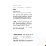 Joint Venture Agreement Template - Business Agreement for Joint Venturers & Agents example document template 